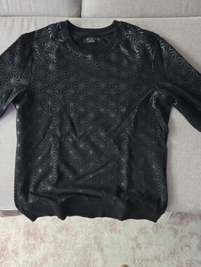 Black Geometric Crewneck Sweater - INIMIGO